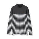 MS STRIPE LS HIGH NECK SHIRT