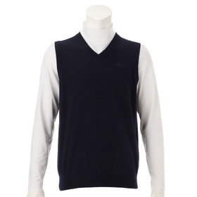 MS MERINO EMB V NECK KNIT VEST