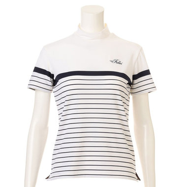 WS STRIPE EMB HIGH NECK SHIRT