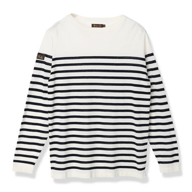 MS STRIPE LS BOAT NECK KNIT