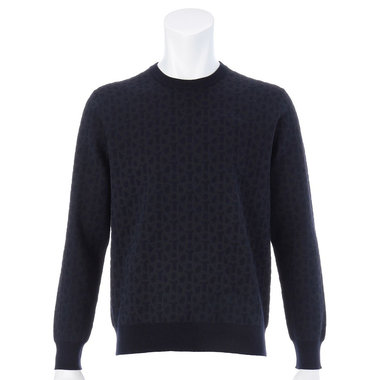 MS MERINO MONOGRAM CREW NECK KNIT