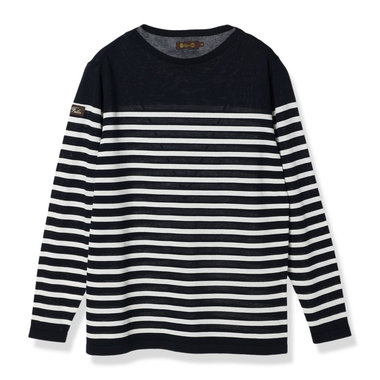 MS STRIPE LS BOAT NECK KNIT
