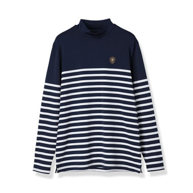 MS STRIPE LS HIGH NECK SHIRT