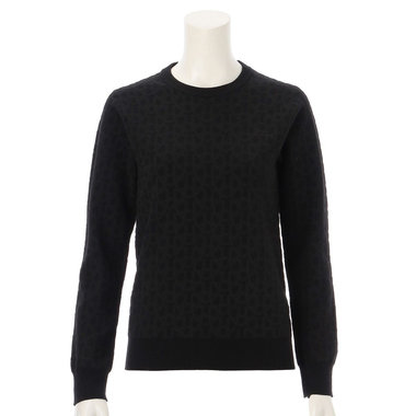 WS MERINO MONOGRAM CREW NECK KNIT