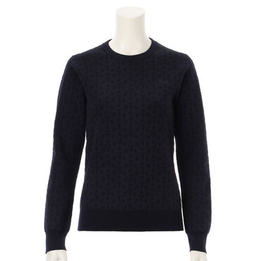 WS MERINO MONOGRAM CREW NECK KNIT