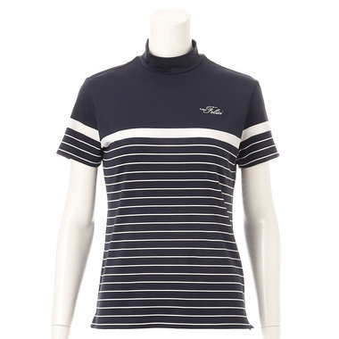 WS STRIPE EMB HIGH NECK SHIRT