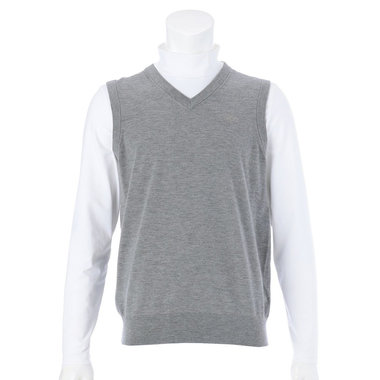 MS MERINO EMB V NECK KNIT VEST